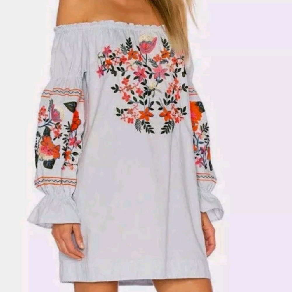 Free People Fleur Du Jour Embroider Shift Dress - Picture 1 of 8